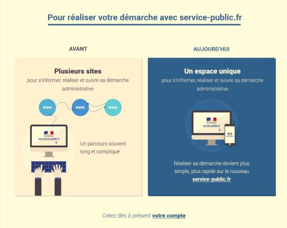 Vos démarches en ligne : service public