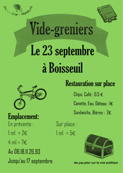 Vide grenier 23 septembre