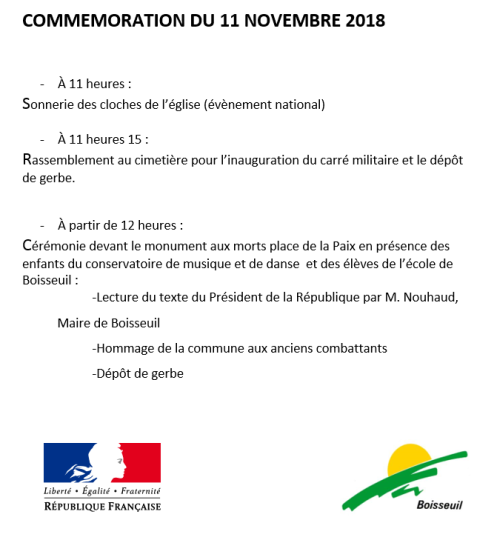 Cérémonie du 11 novembre