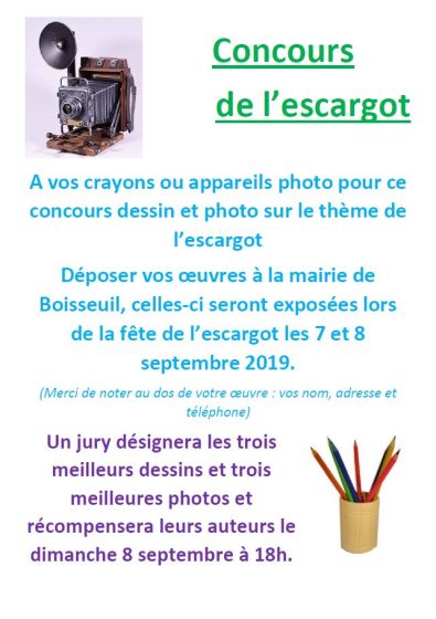 Concours Dessin et Photo – Foire des Escargots
