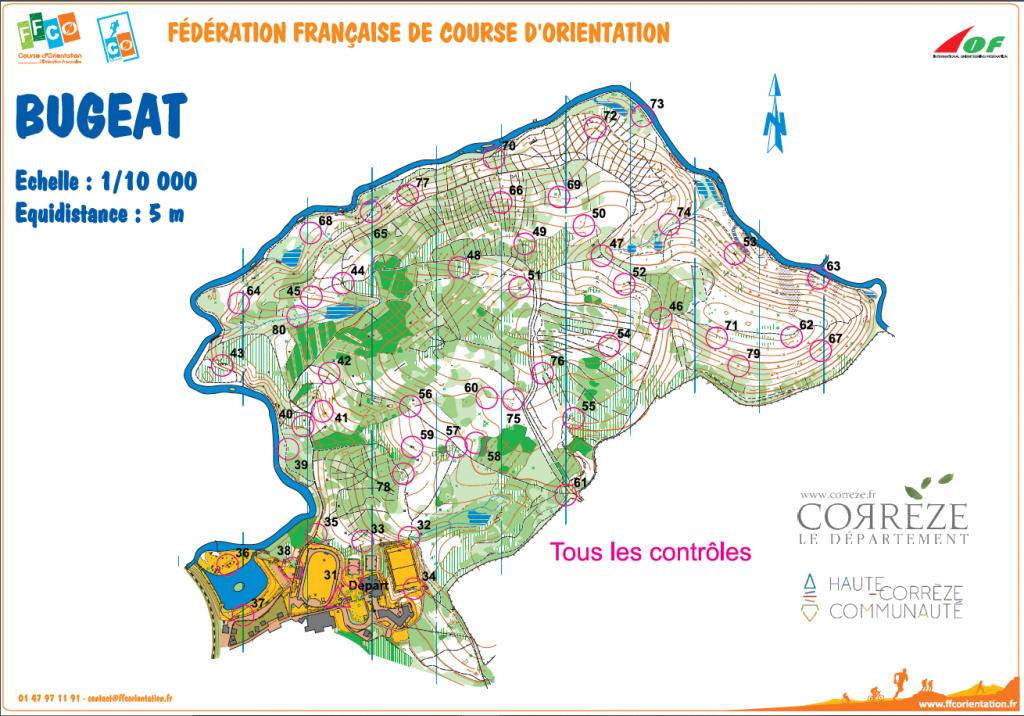 Carte de tous les controles Centre sportif Espace 1000 Sources