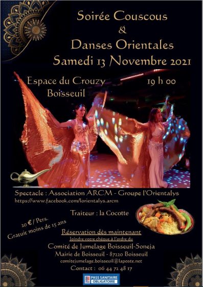 Soirée Couscous – Comité de Jumelage – 13 novembre 2021