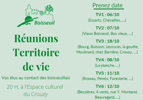 Réunions territoire de vie
