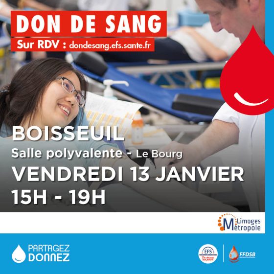 Don du sang : 13 janvier