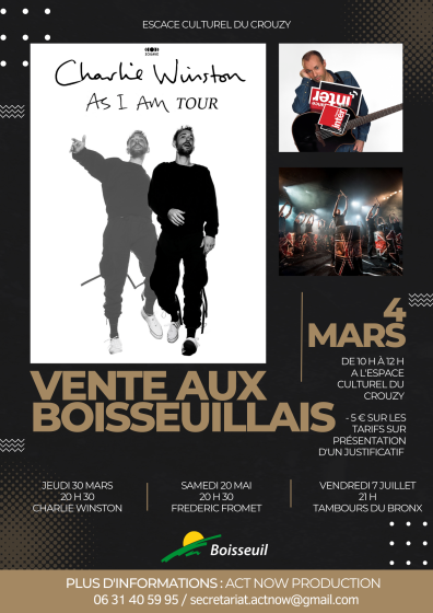 Vente billets spéciale boisseuillais : 4 mars