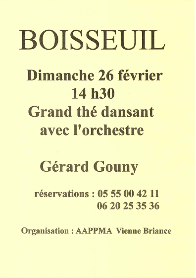 Thé dansant de l&rsquo;AAPPMA : 26 février