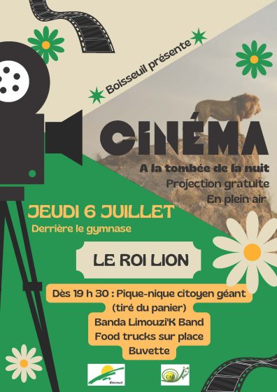 Projection cinéma en plein air : 6 juillet