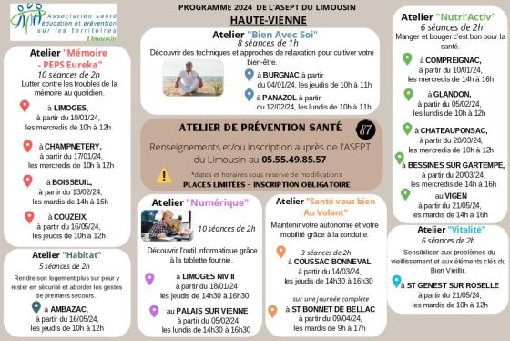 ASEPT Limousin : conférence “Vieillir, c’est Vivre” à Boisseuil