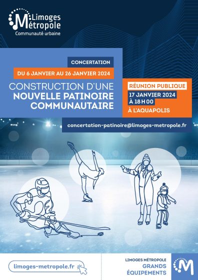 Projet patinoire Limoges Métropole : concertation publique du 6 au 26 janvier 2024