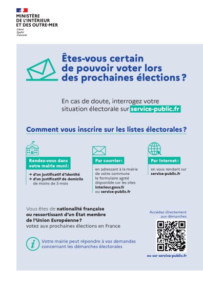 Démarches électorales : point info