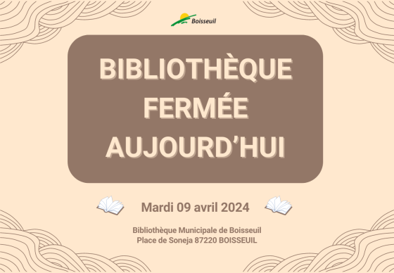 Bibliothèque municipale exceptionnellement fermée