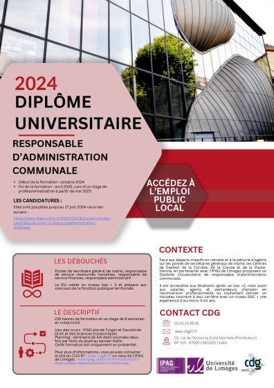 Diplôme : responsable d&rsquo;administration communale
