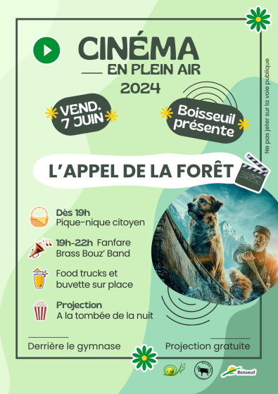 Cinéma plein air le 7 juin : Boisseuil présente « L&rsquo;appel de la forêt »