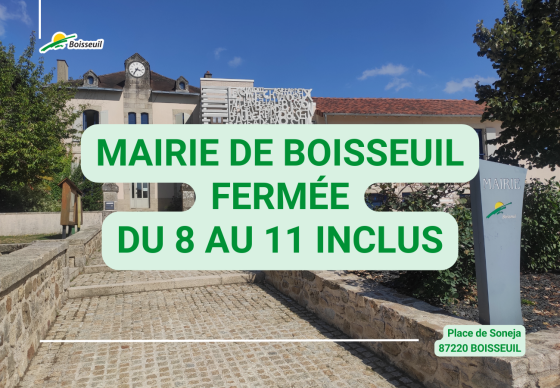 Mairie fermée le samedi 11 mai